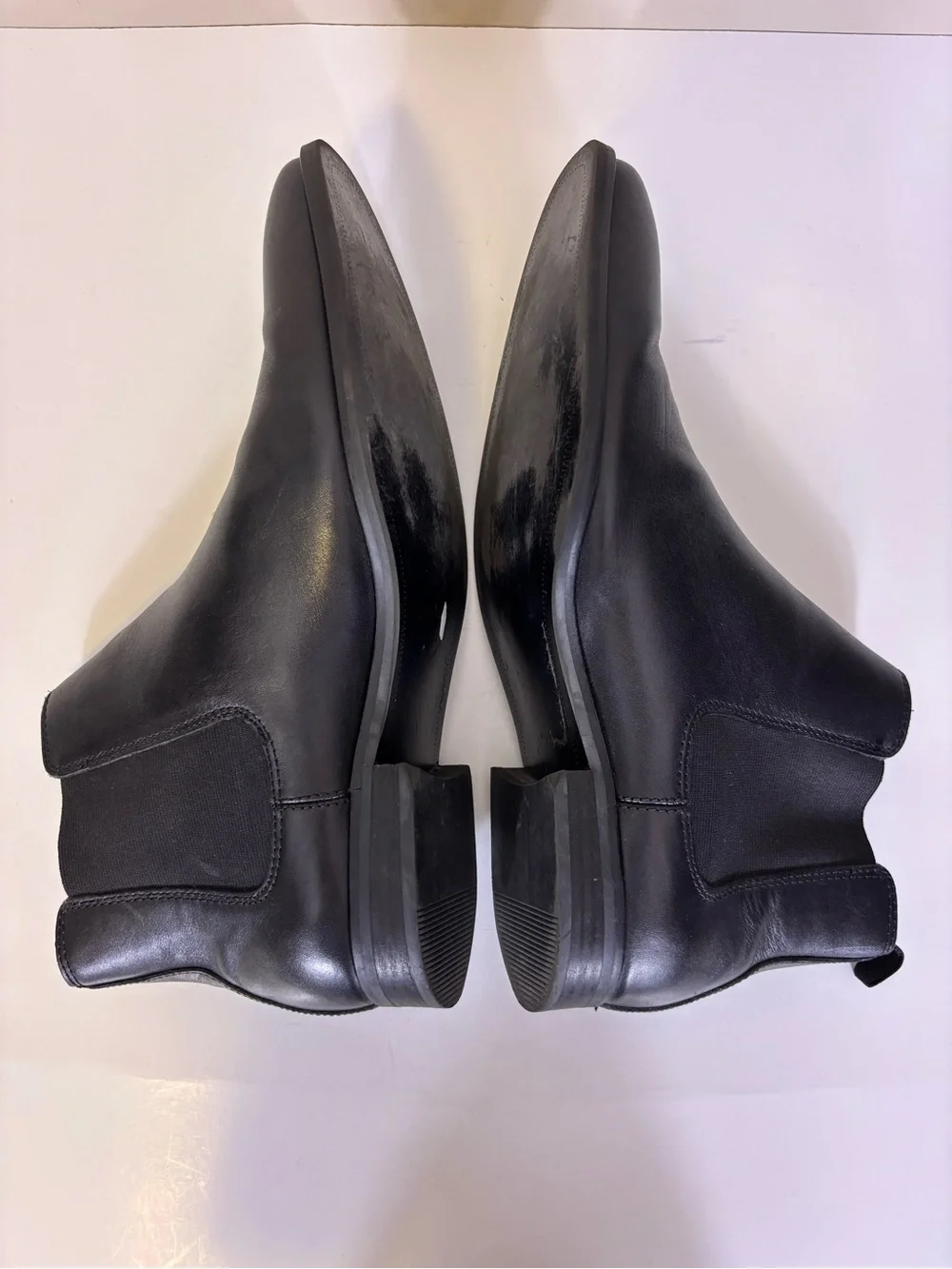 Nordstrom Black Leather Chelsea Pull On Boots Mens 10.5